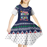 Nurse Life Jesus Christmas Kid Short Sleeve Dress Xmas Holiday Patterns - Wonder Print Shop
