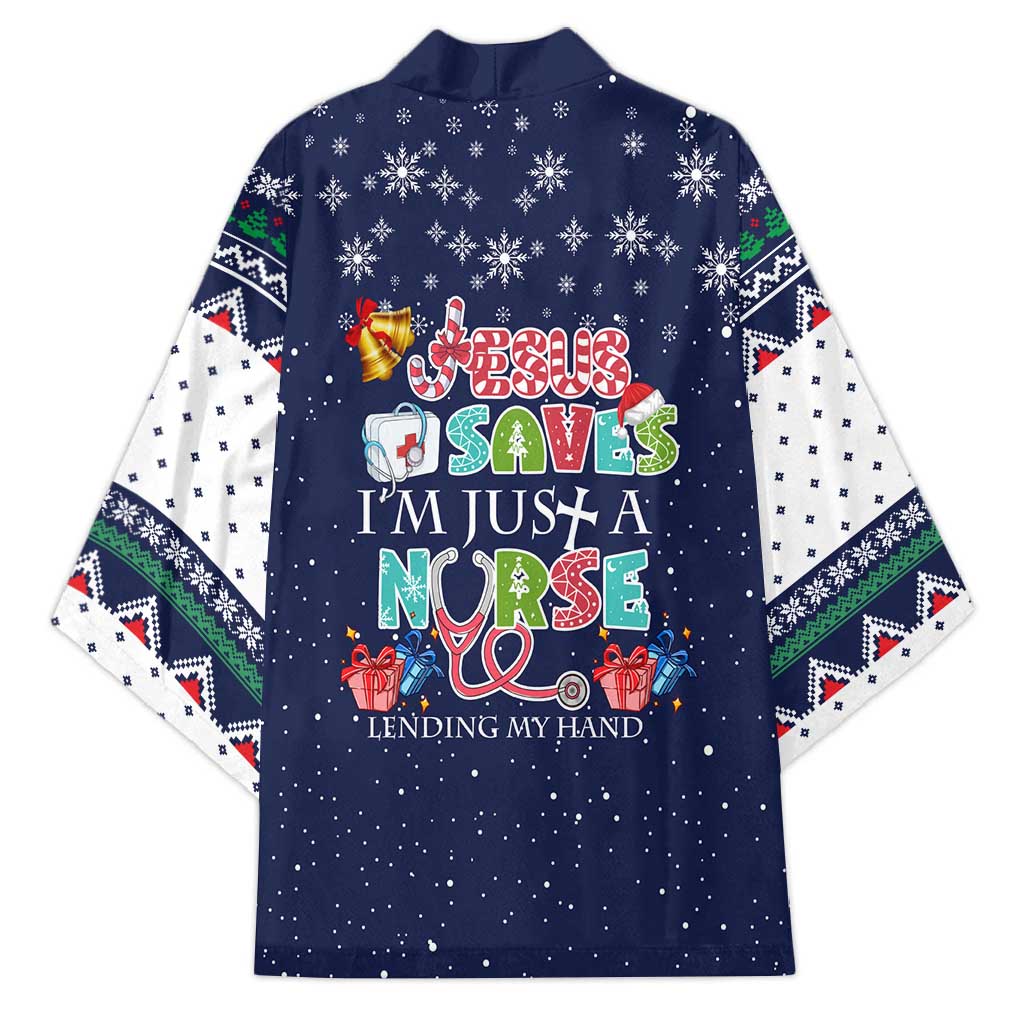 Nurse Life Jesus Christmas Kimono Xmas Holiday Patterns - Wonder Print Shop