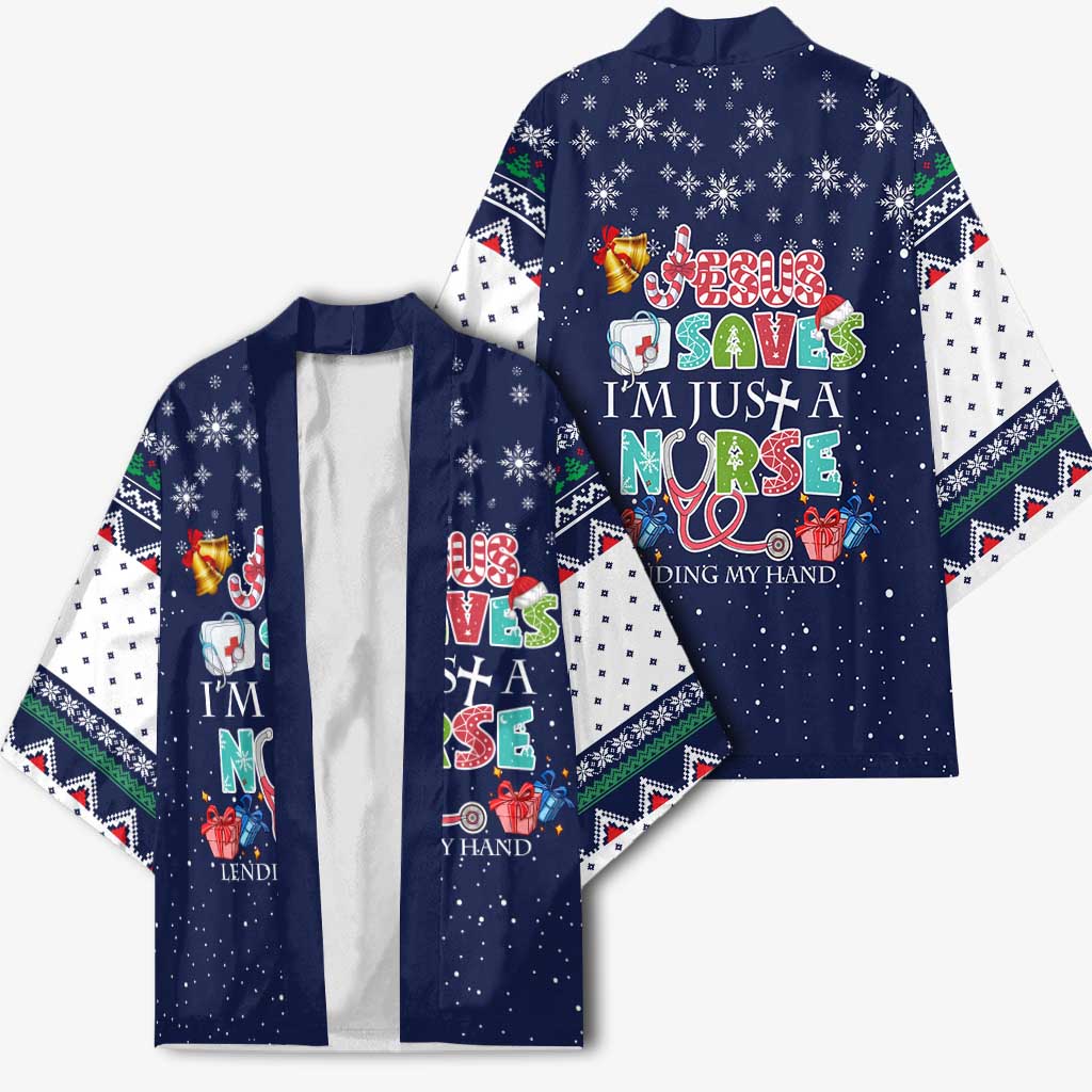 Nurse Life Jesus Christmas Kimono Xmas Holiday Patterns - Wonder Print Shop