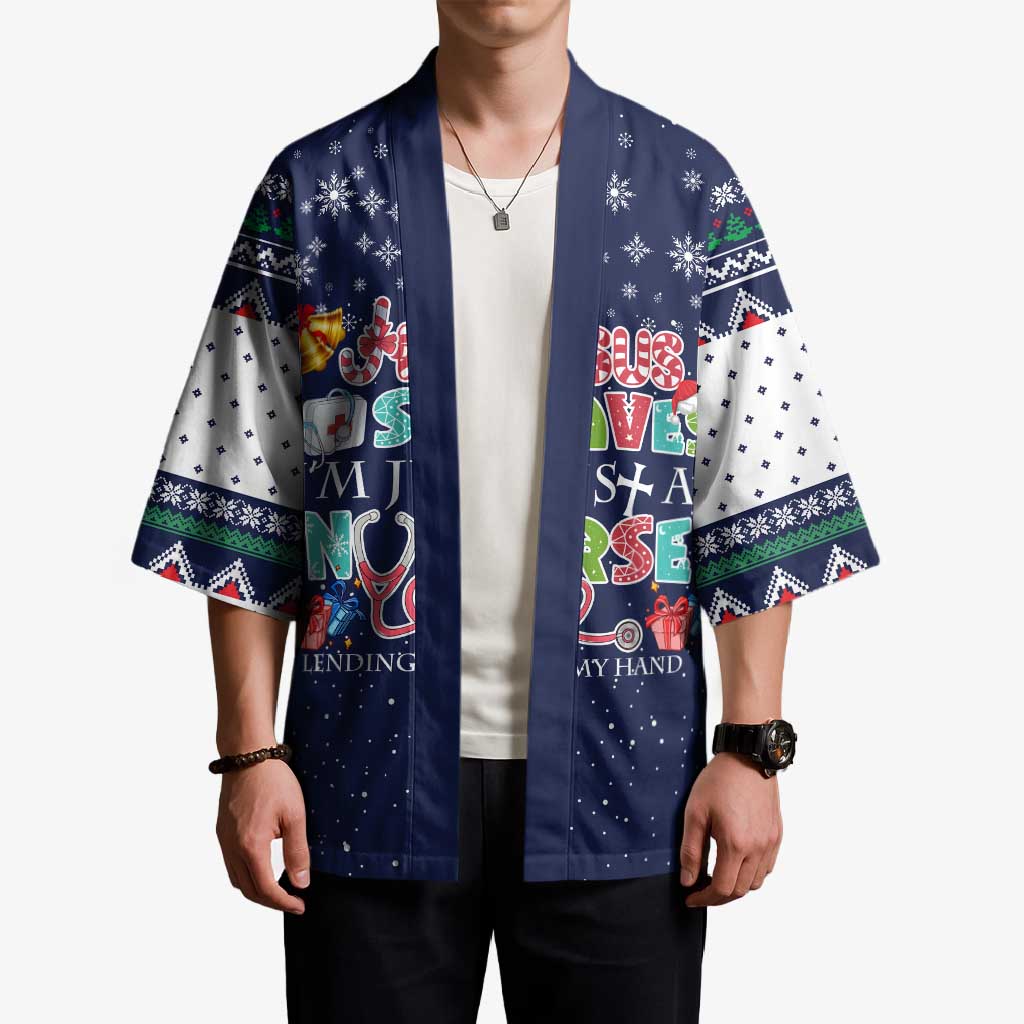 Nurse Life Jesus Christmas Kimono Xmas Holiday Patterns - Wonder Print Shop