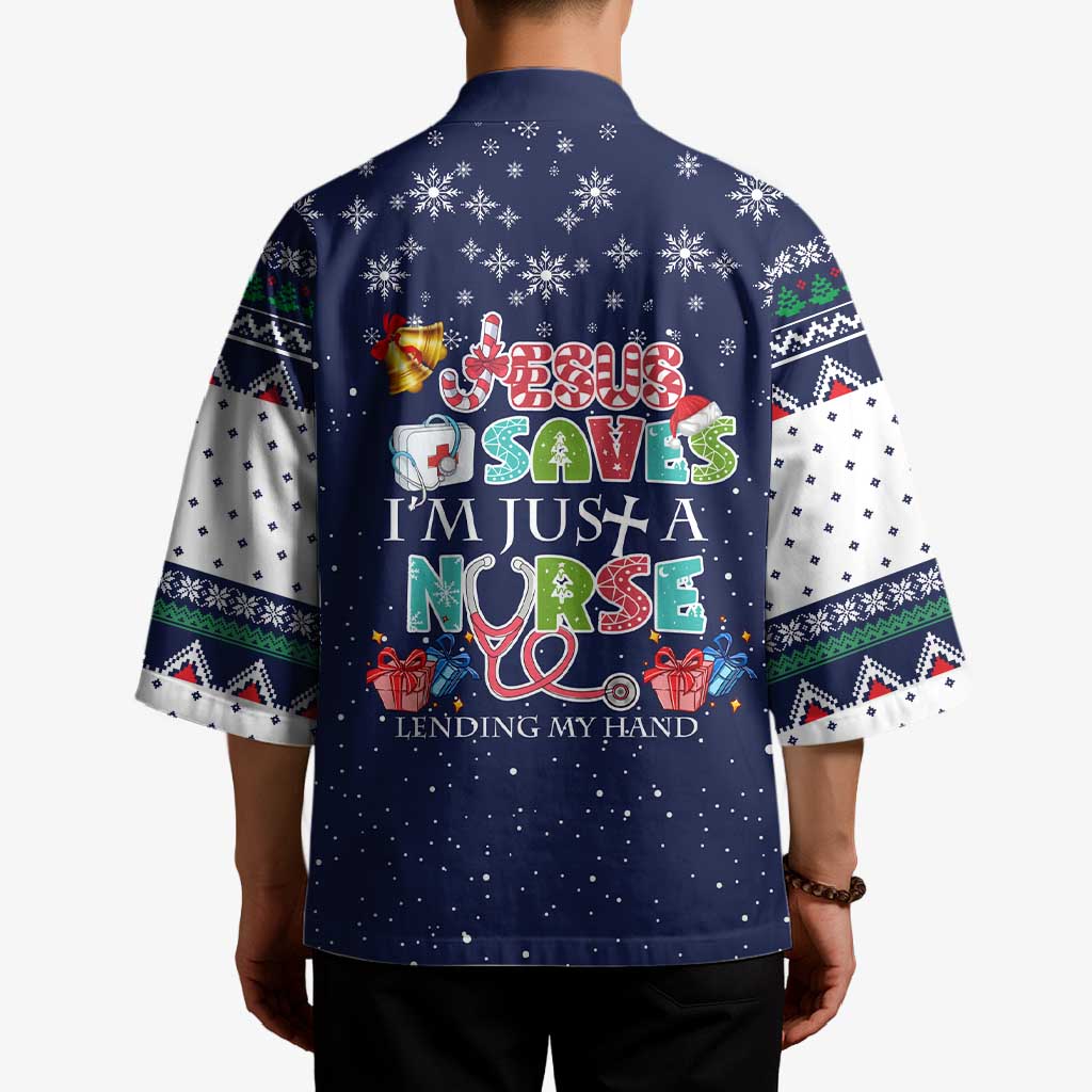 Nurse Life Jesus Christmas Kimono Xmas Holiday Patterns - Wonder Print Shop