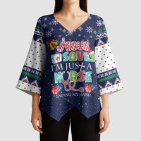 Nurse Life Jesus Christmas Kimono Sleeve Blouse Xmas Holiday Patterns - Wonder Print Shop