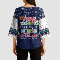 Nurse Life Jesus Christmas Kimono Sleeve Blouse Xmas Holiday Patterns - Wonder Print Shop