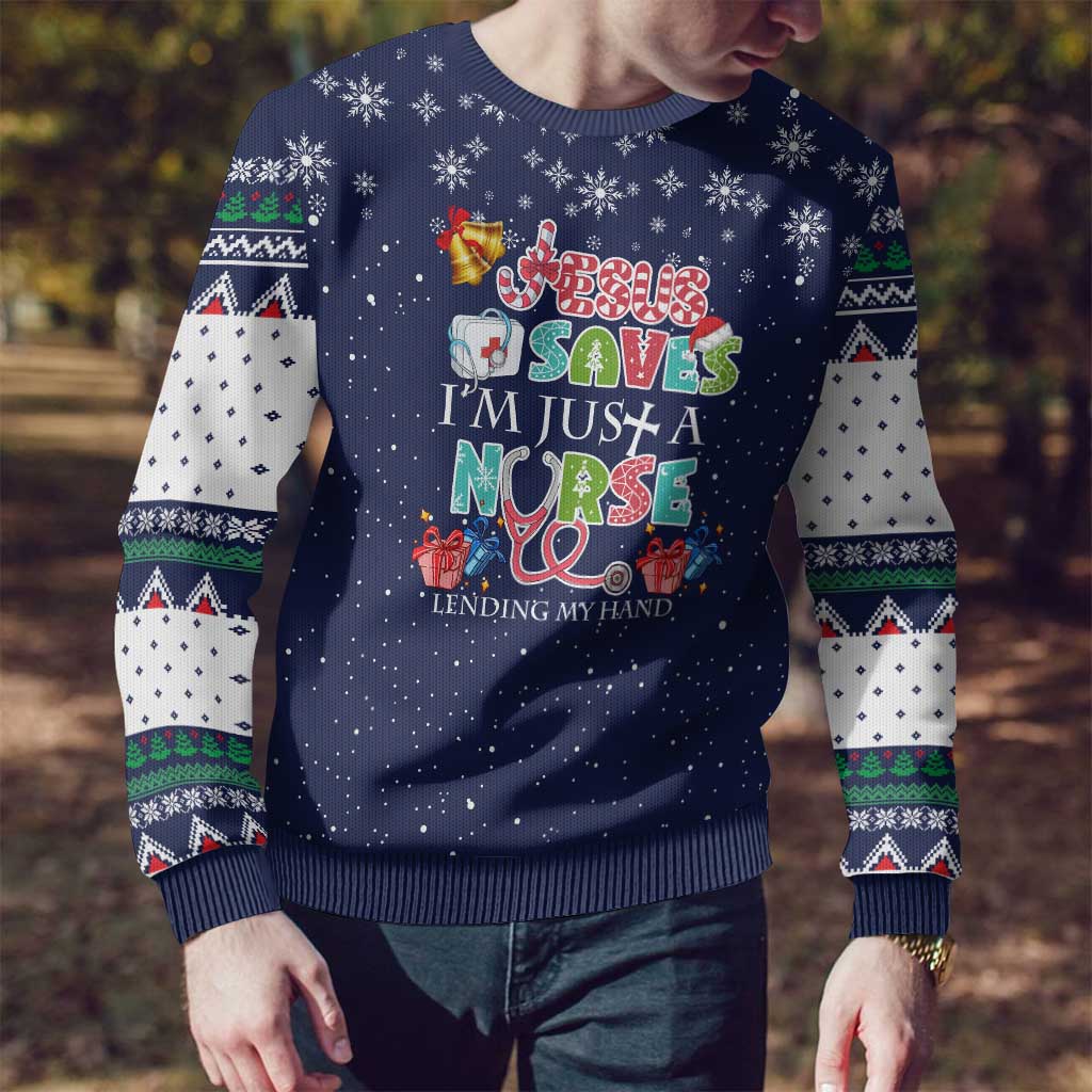 Nurse Life Jesus Christmas Ugly Christmas Sweater Xmas Holiday Patterns - Wonder Print Shop