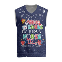 Nurse Life Jesus Christmas Knitted V-Neck Vest Xmas Holiday Patterns - Wonder Print Shop