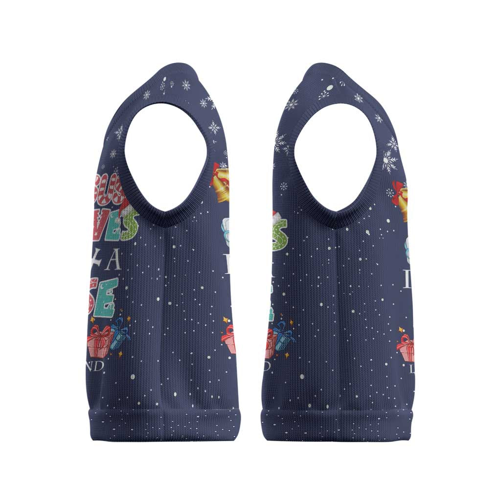 Nurse Life Jesus Christmas Knitted V-Neck Vest Xmas Holiday Patterns - Wonder Print Shop