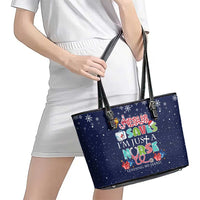 Nurse Life Jesus Christmas Leather Tote Bag Xmas Holiday Patterns - Wonder Print Shop