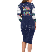 Nurse Life Jesus Christmas Long Sleeve Bodycon Dress Xmas Holiday Patterns - Wonder Print Shop