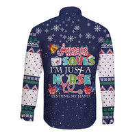 Nurse Life Jesus Christmas Long Sleeve Button Shirt Xmas Holiday Patterns - Wonder Print Shop