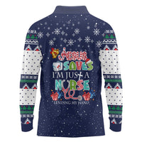 Nurse Life Jesus Christmas Long Sleeve Polo Shirt Xmas Holiday Patterns - Wonder Print Shop
