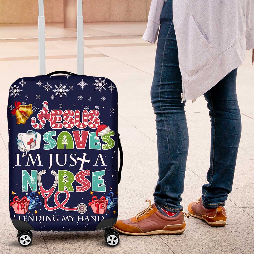 Nurse Life Jesus Christmas Luggage Cover Xmas Holiday Patterns - Wonder Print Shop