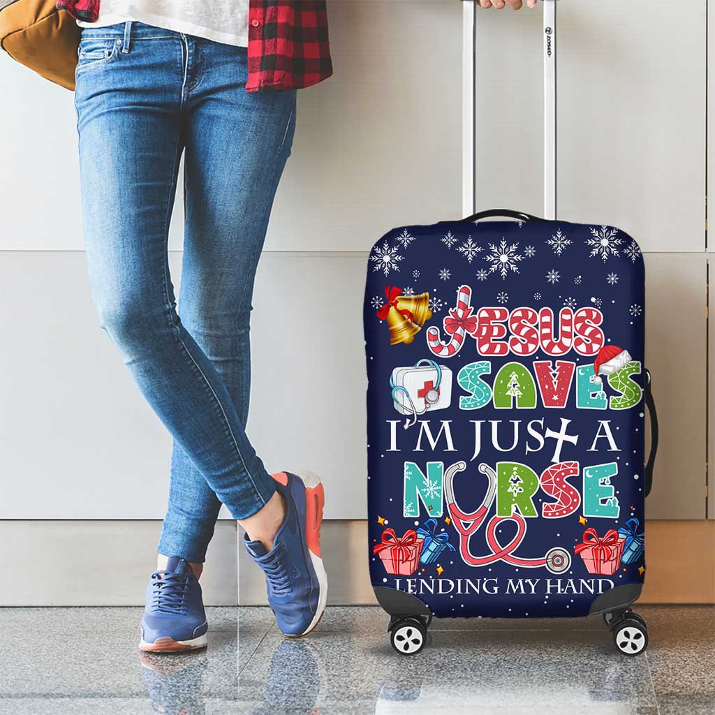 Nurse Life Jesus Christmas Luggage Cover Xmas Holiday Patterns - Wonder Print Shop