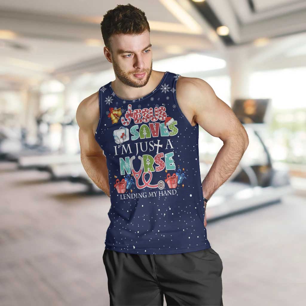 Nurse Life Jesus Christmas Men Tank Top Xmas Holiday Patterns - Wonder Print Shop