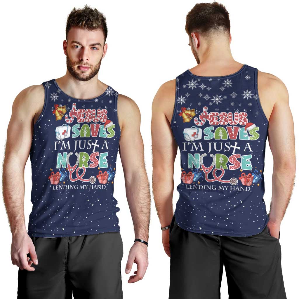 Nurse Life Jesus Christmas Men Tank Top Xmas Holiday Patterns - Wonder Print Shop