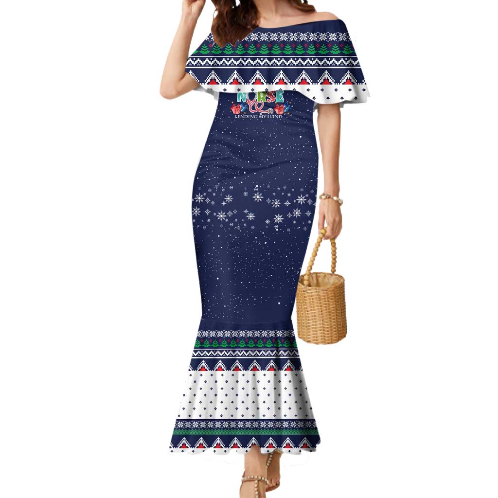 Nurse Life Jesus Christmas Mermaid Dress Xmas Holiday Patterns - Wonder Print Shop