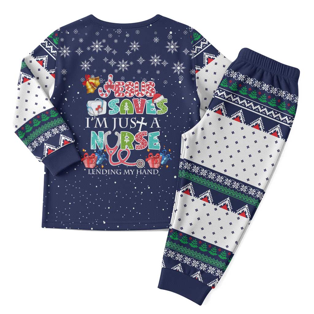 Nurse Life Jesus Christmas Pajama Set Xmas Holiday Patterns - Wonder Print Shop