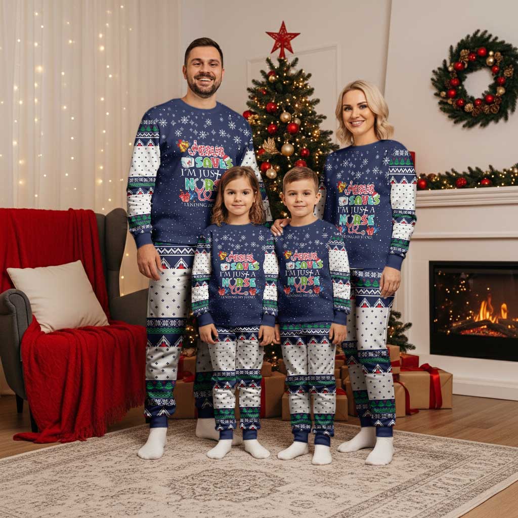 Nurse Life Jesus Christmas Pajama Set Xmas Holiday Patterns - Wonder Print Shop