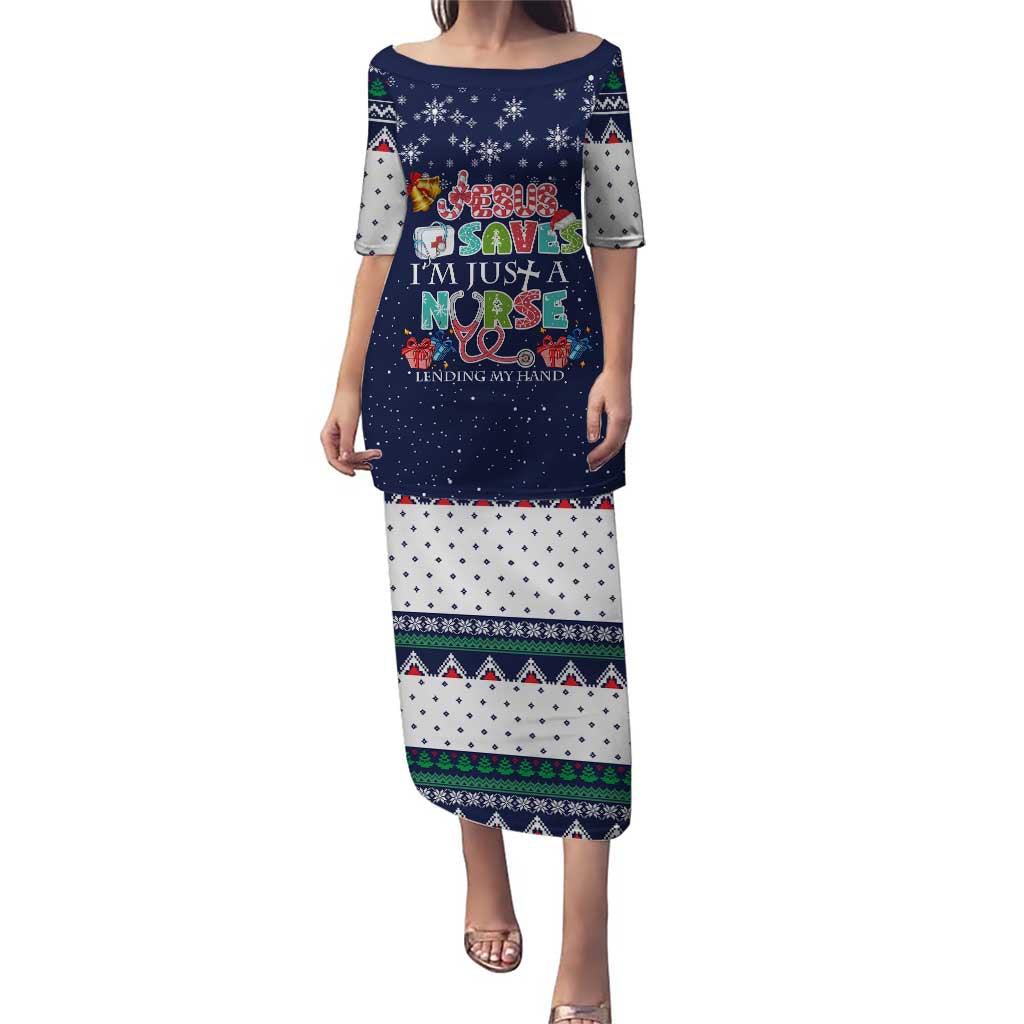 Nurse Life Jesus Christmas Puletasi Xmas Holiday Patterns - Wonder Print Shop