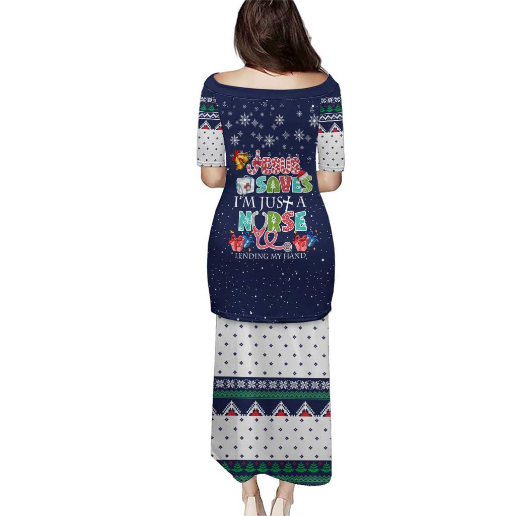 Nurse Life Jesus Christmas Puletasi Xmas Holiday Patterns - Wonder Print Shop