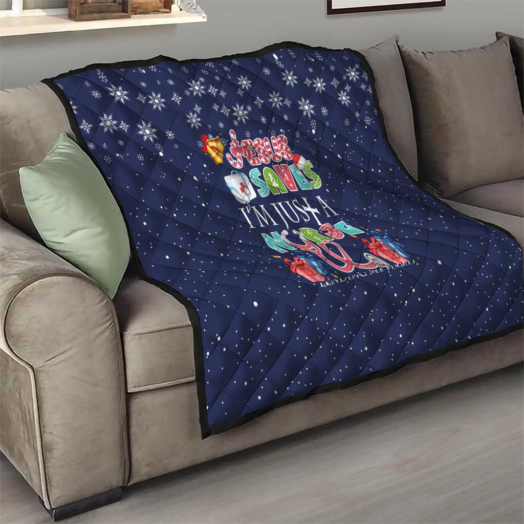Nurse Life Jesus Christmas Quilt Xmas Holiday Patterns - Wonder Print Shop