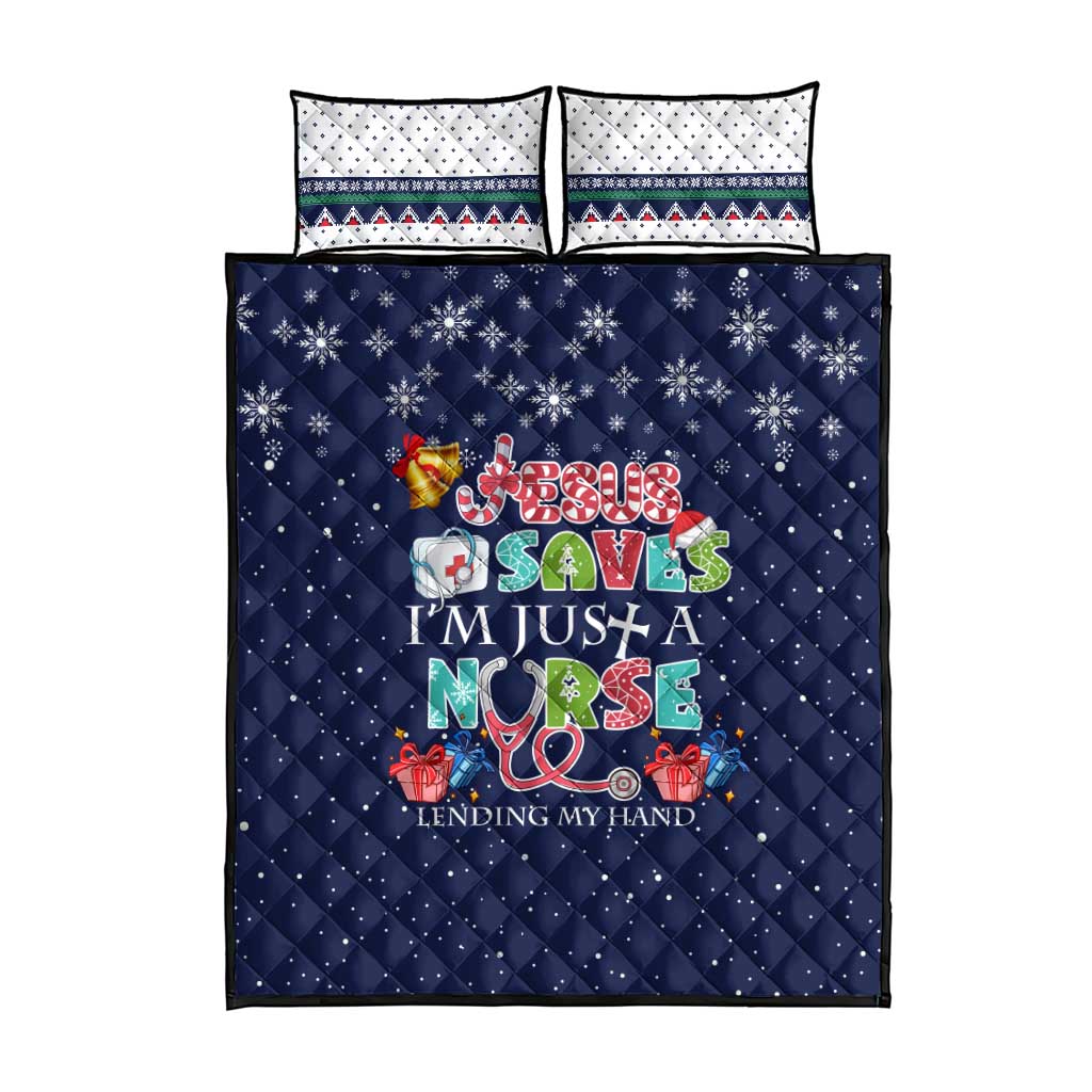 Nurse Life Jesus Christmas Quilt Bed Set Xmas Holiday Patterns - Wonder Print Shop