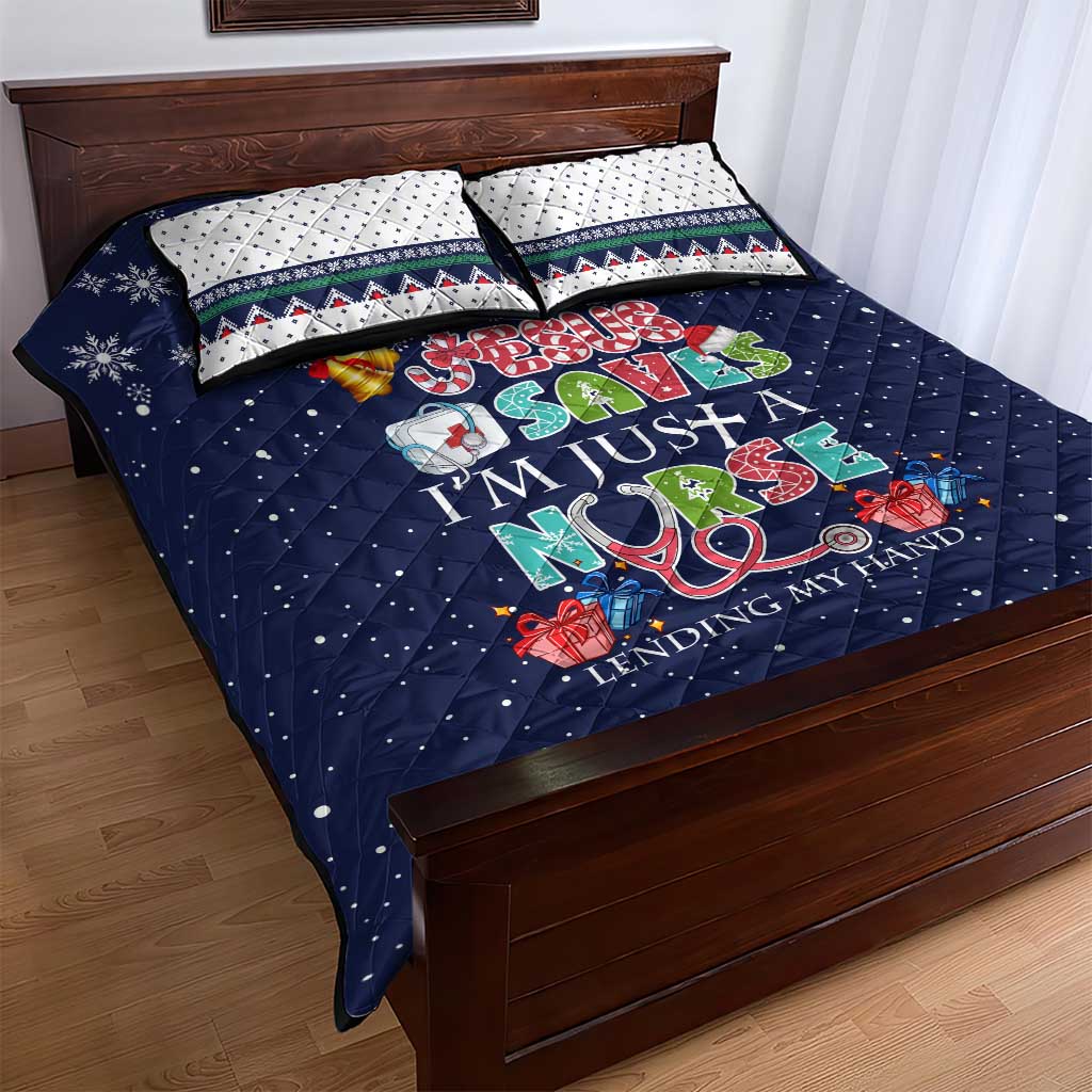 Nurse Life Jesus Christmas Quilt Bed Set Xmas Holiday Patterns - Wonder Print Shop