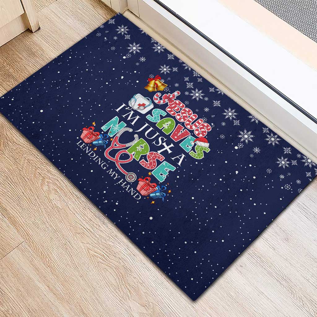 Nurse Life Jesus Christmas Rubber Doormat Xmas Holiday Patterns - Wonder Print Shop