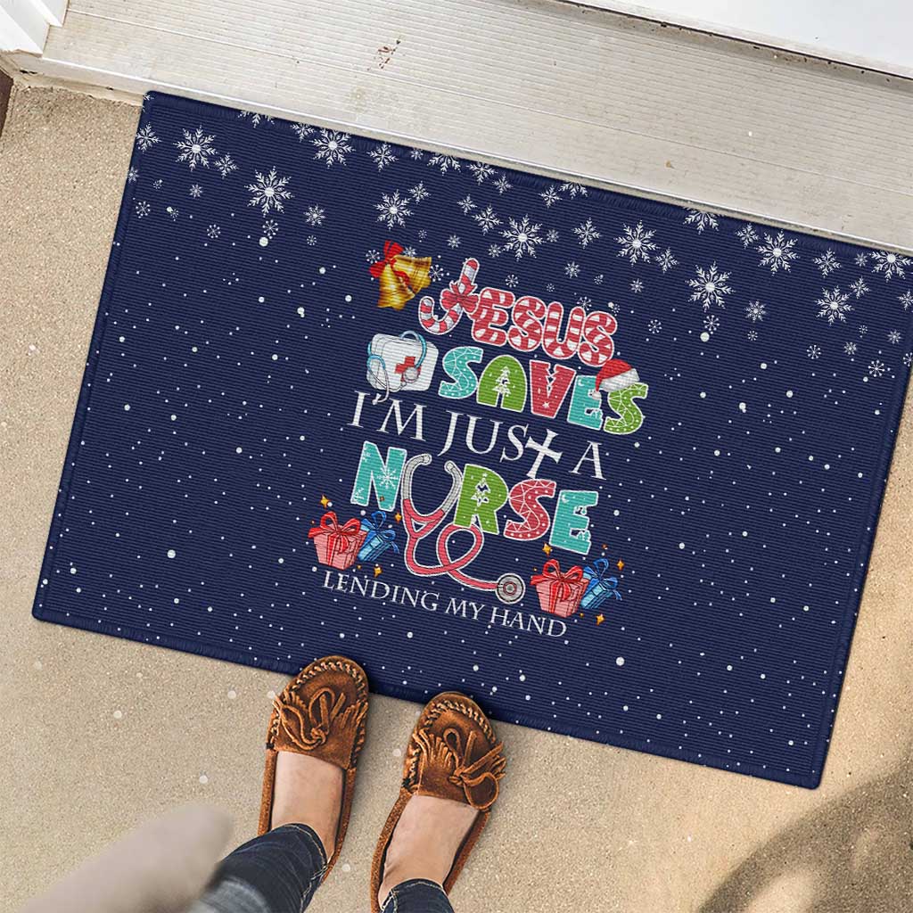 Nurse Life Jesus Christmas Rubber Doormat Xmas Holiday Patterns - Wonder Print Shop