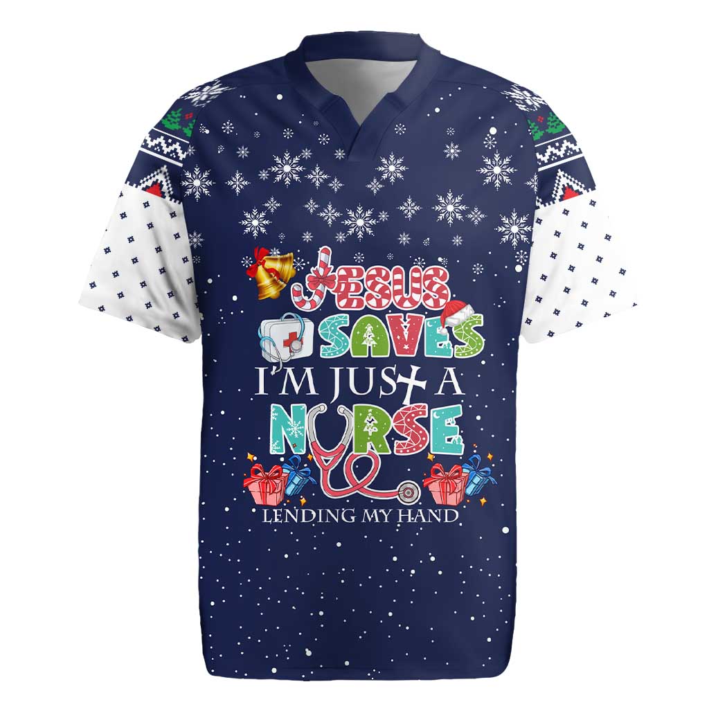 Nurse Life Jesus Christmas Rugby Jersey Xmas Holiday Patterns - Wonder Print Shop