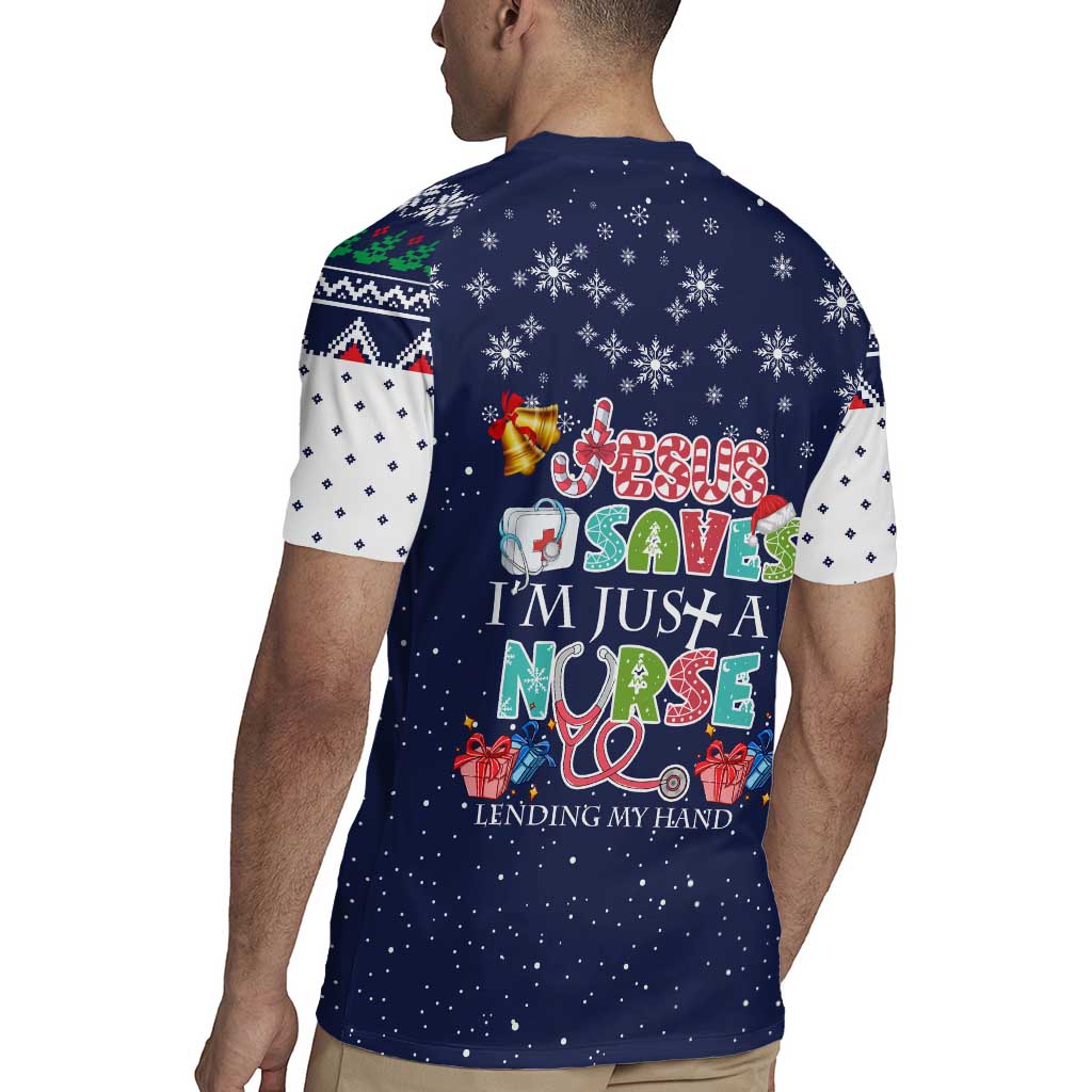 Nurse Life Jesus Christmas Rugby Jersey Xmas Holiday Patterns - Wonder Print Shop