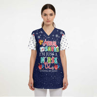 Nurse Life Jesus Christmas Scrub Top Xmas Holiday Patterns - undefined