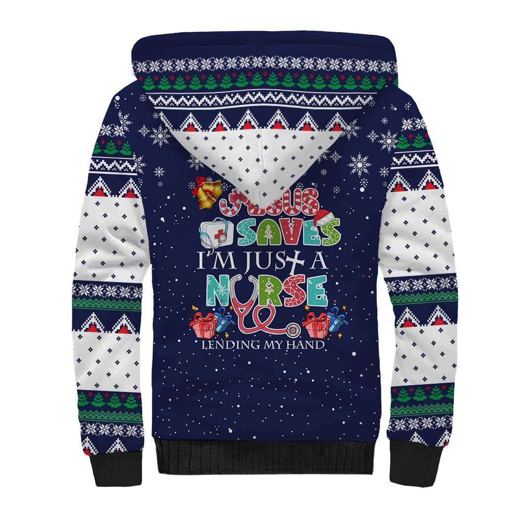 Nurse Life Jesus Christmas Sherpa Hoodie Xmas Holiday Patterns - Wonder Print Shop