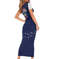 Nurse Life Jesus Christmas Short Sleeve Bodycon Dress Xmas Holiday Patterns - Wonder Print Shop