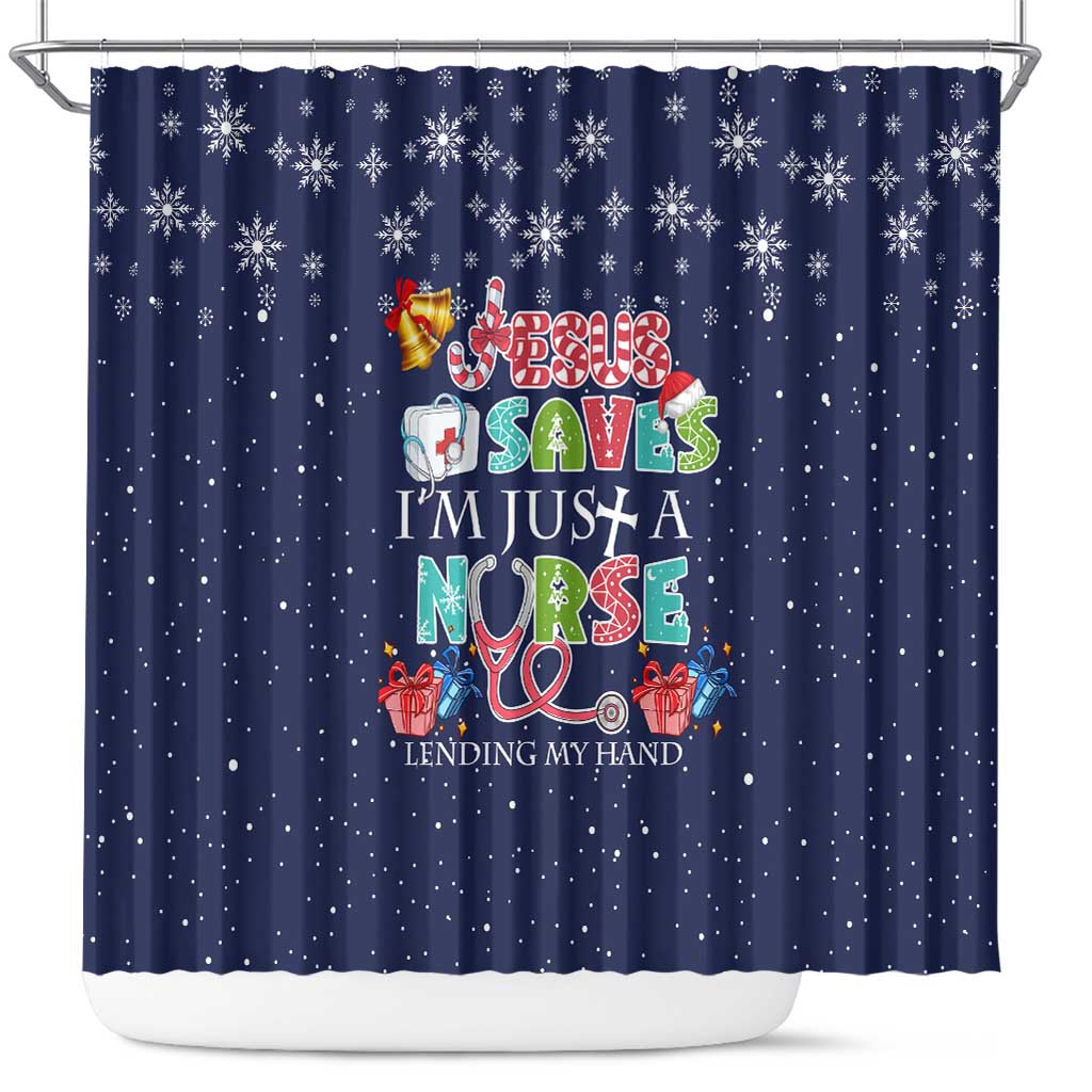 Nurse Life Jesus Christmas Shower Curtain Xmas Holiday Patterns - Wonder Print Shop