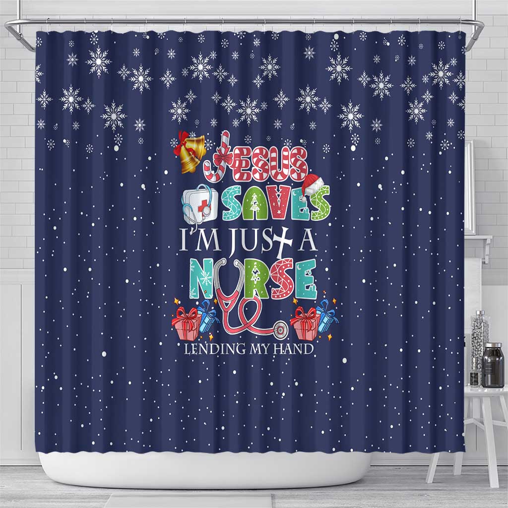 Nurse Life Jesus Christmas Shower Curtain Xmas Holiday Patterns - Wonder Print Shop