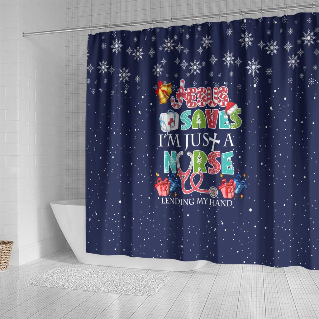 Nurse Life Jesus Christmas Shower Curtain Xmas Holiday Patterns - Wonder Print Shop