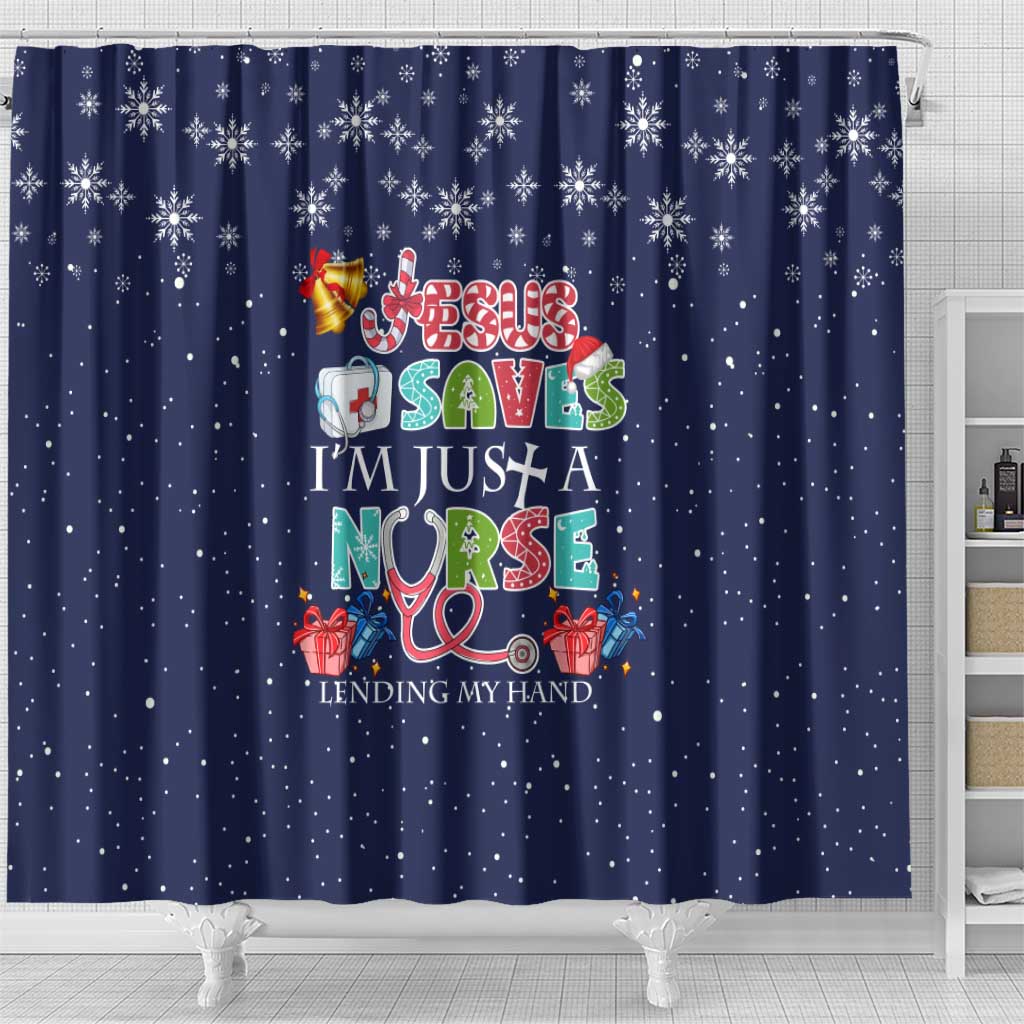 Nurse Life Jesus Christmas Shower Curtain Xmas Holiday Patterns - Wonder Print Shop