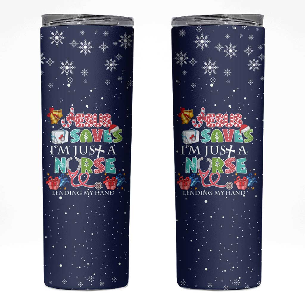Nurse Life Jesus Christmas Skinny Tumbler Xmas Holiday Patterns - Wonder Print Shop