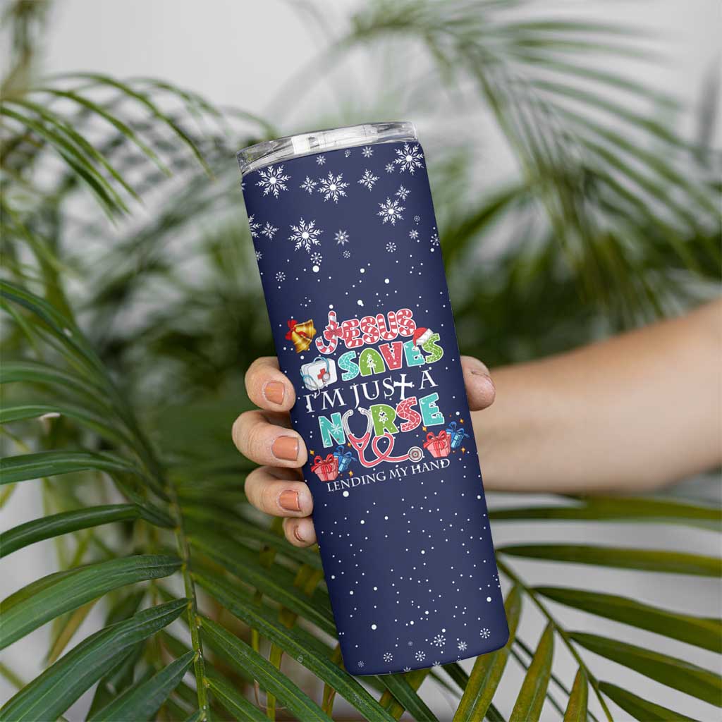 Nurse Life Jesus Christmas Skinny Tumbler Xmas Holiday Patterns - Wonder Print Shop
