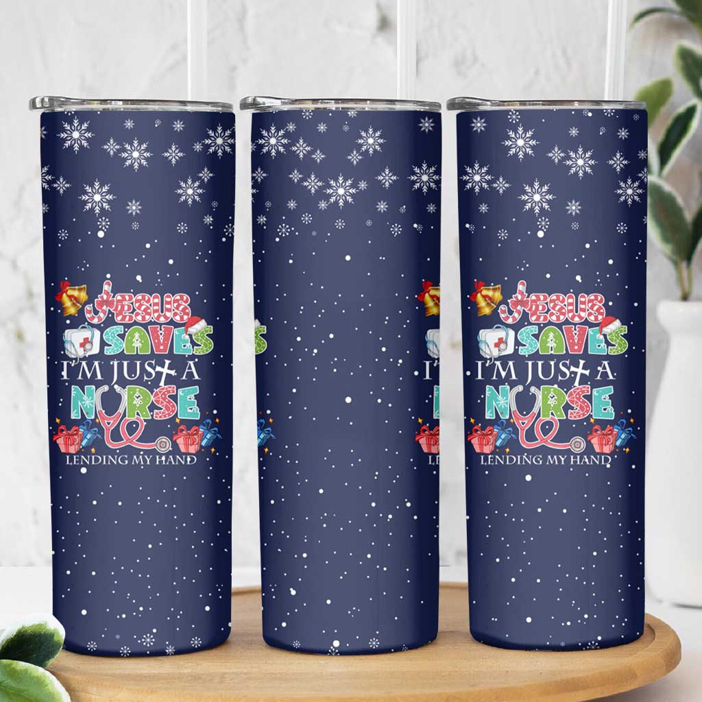 Nurse Life Jesus Christmas Skinny Tumbler Xmas Holiday Patterns - Wonder Print Shop