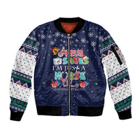 Nurse Life Jesus Christmas Sleeve Zip Bomber Jacket Xmas Holiday Patterns - Wonder Print Shop