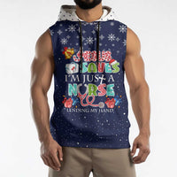 Nurse Life Jesus Christmas Sleeveless Hoodie Xmas Holiday Patterns - Wonder Print Shop