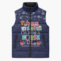 Nurse Life Jesus Christmas Sleeveless Puffer Jacket Xmas Holiday Patterns - Wonder Print Shop
