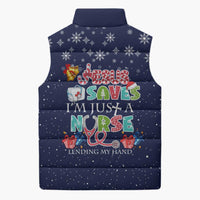 Nurse Life Jesus Christmas Sleeveless Puffer Jacket Xmas Holiday Patterns - Wonder Print Shop