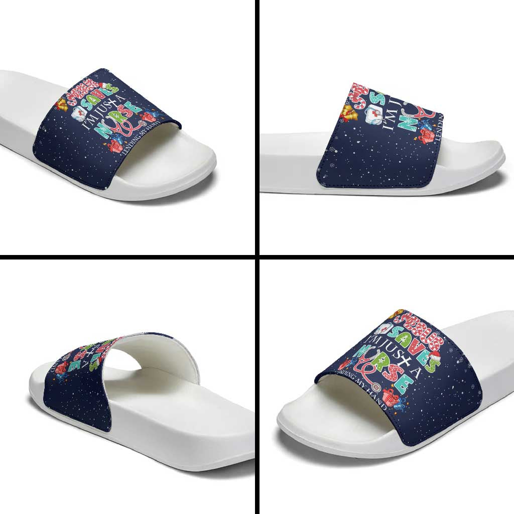 Nurse Life Jesus Christmas Slide Sandals Xmas Holiday Patterns - Wonder Print Shop