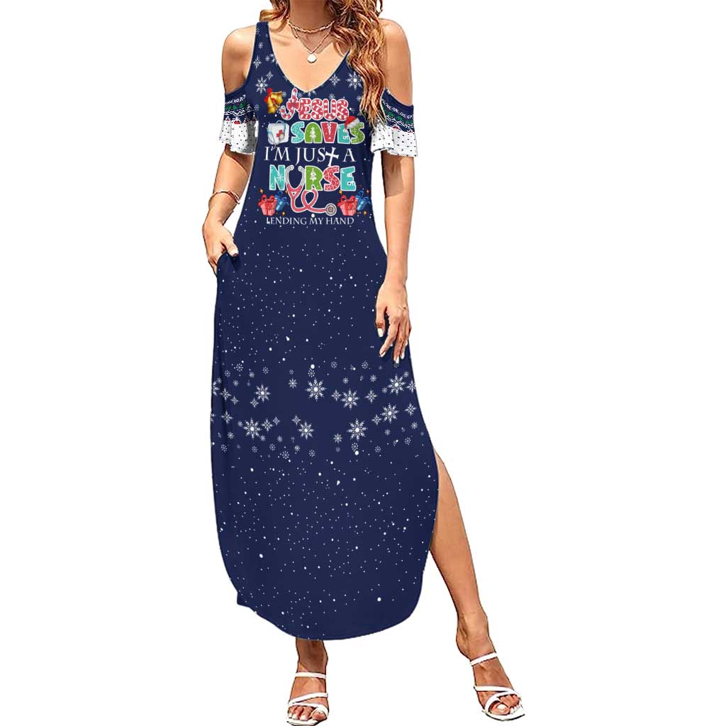 Nurse Life Jesus Christmas Summer Maxi Dress Xmas Holiday Patterns - Wonder Print Shop