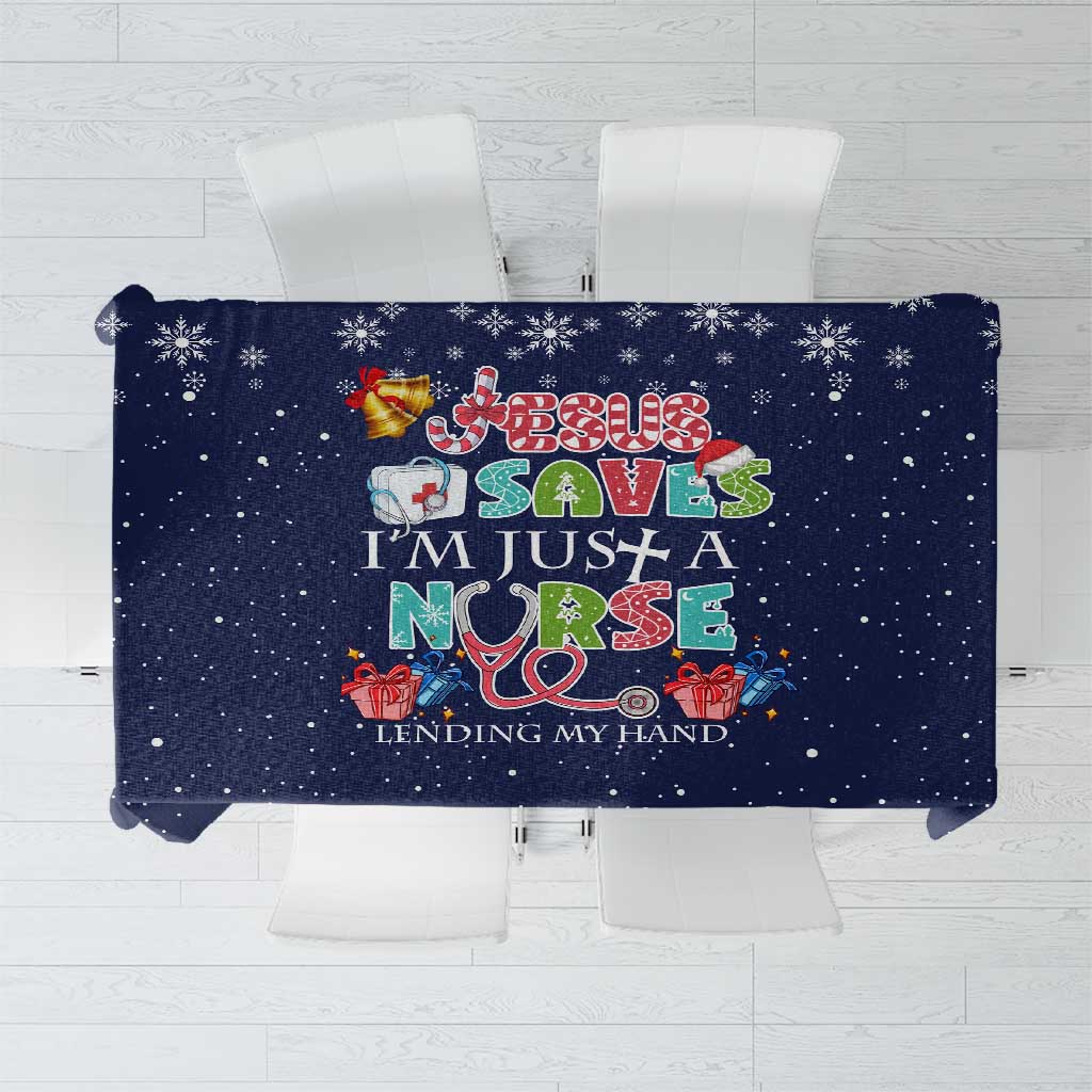 Nurse Life Jesus Christmas Tablecloth Xmas Holiday Patterns - Wonder Print Shop