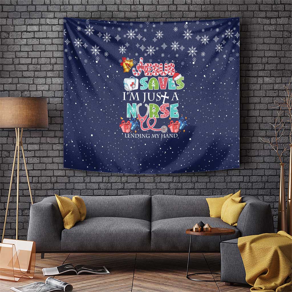 Nurse Life Jesus Christmas Tapestry Xmas Holiday Patterns - Wonder Print Shop
