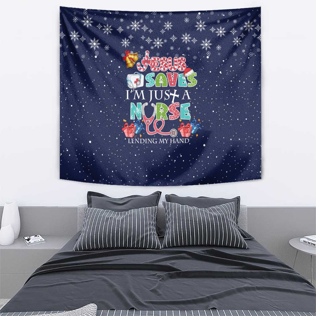Nurse Life Jesus Christmas Tapestry Xmas Holiday Patterns - Wonder Print Shop