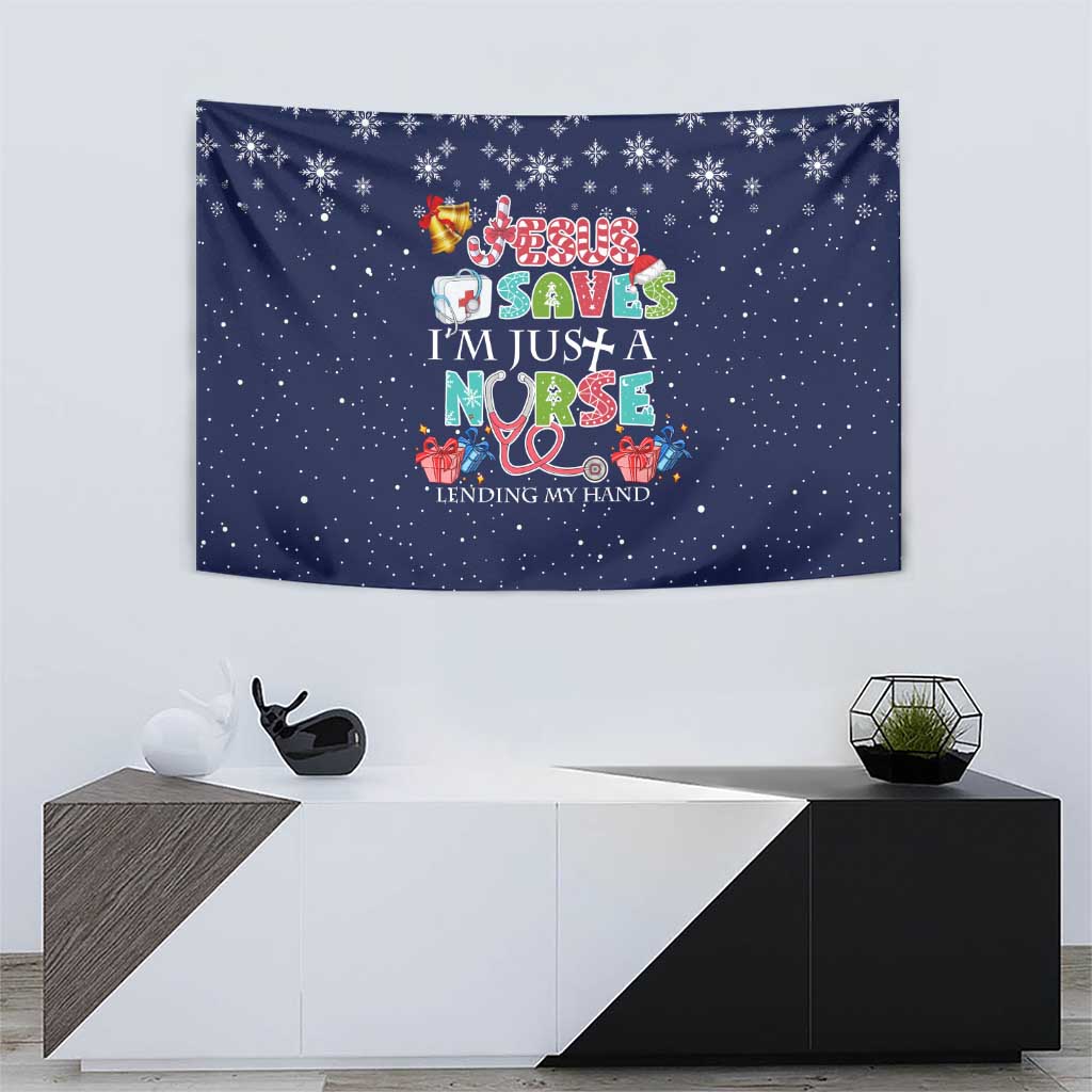 Nurse Life Jesus Christmas Tapestry Xmas Holiday Patterns - Wonder Print Shop